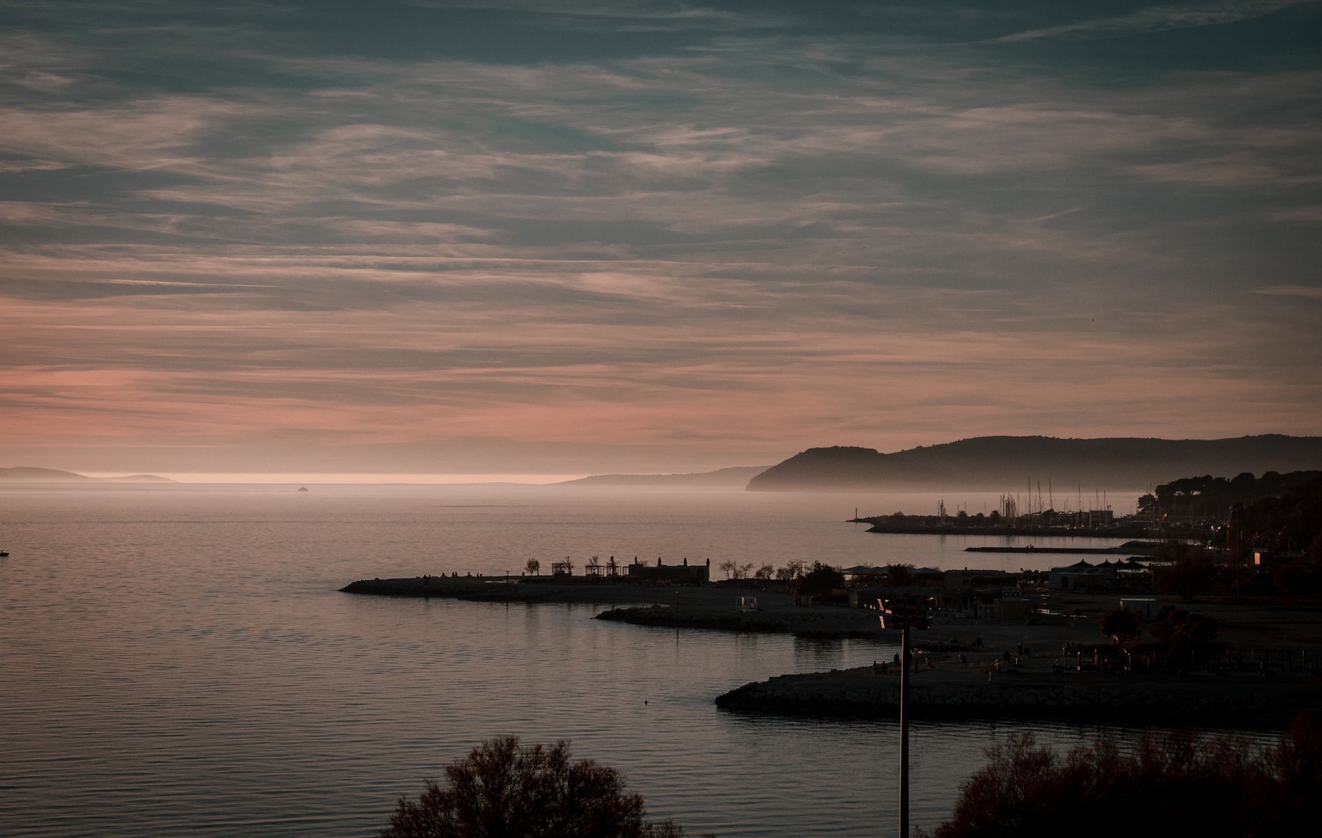 Adriatic coastline at sunset
